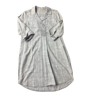 Soft Surroundings Gray Tencel Shirt Dress Tunic Women’s 10 Long Sleeve